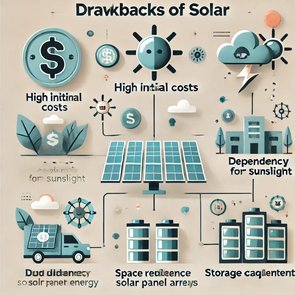 سلبيات الطاقة الشمسية