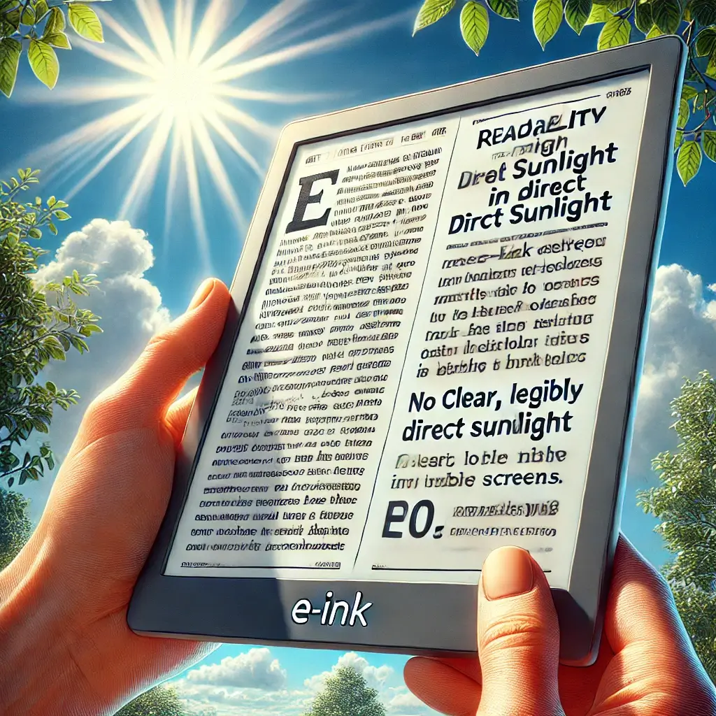 تقنية الحبر الإلكتروني E-Ink الاستخدامات والتطبيقات 5 وضوح القراءة في ضوء الشمس