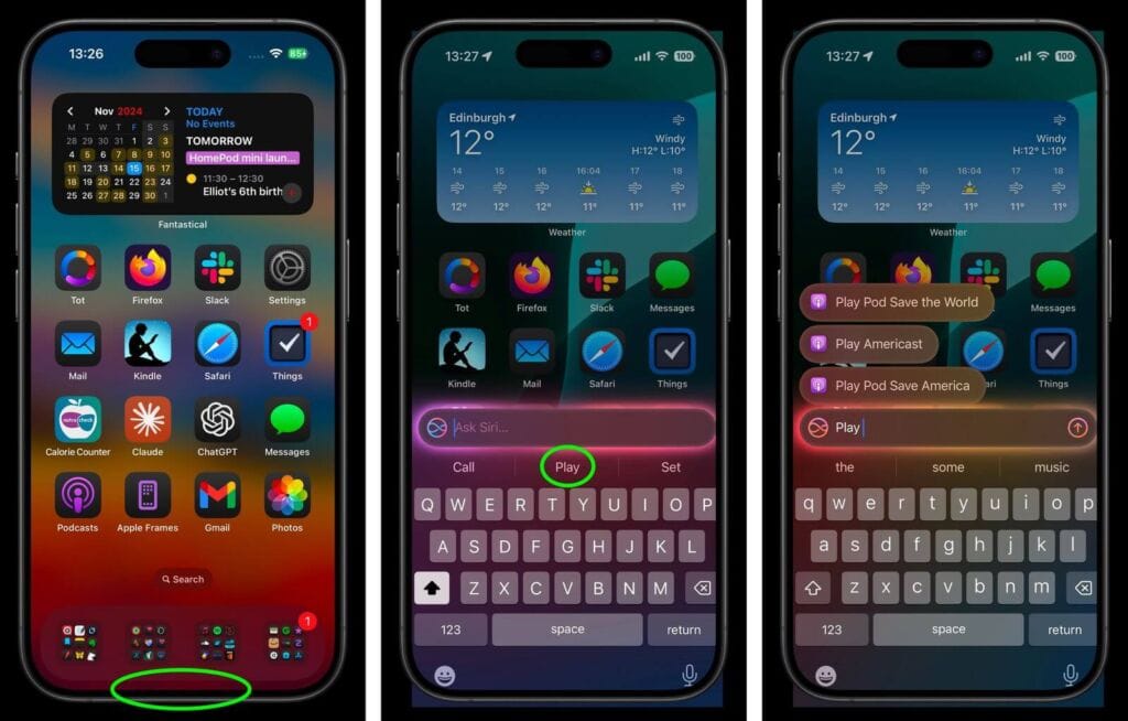 تفعيل الكتابة إلى Siri
