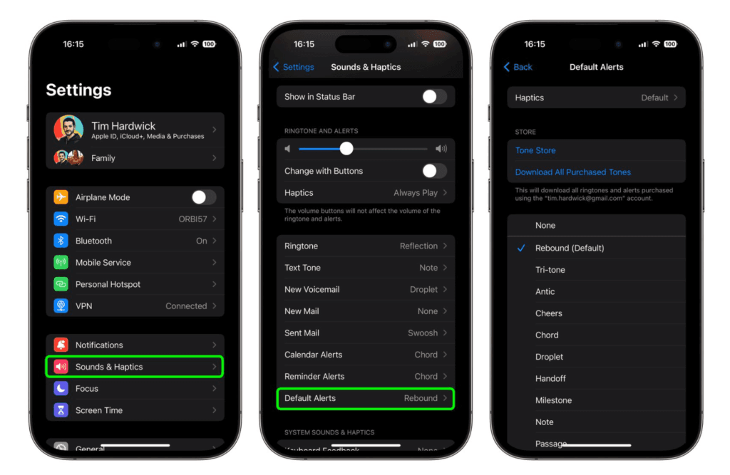  تغيير صوت الإشعارات الافتراضي في iPhone ميزة جديدة في iOS 17.2