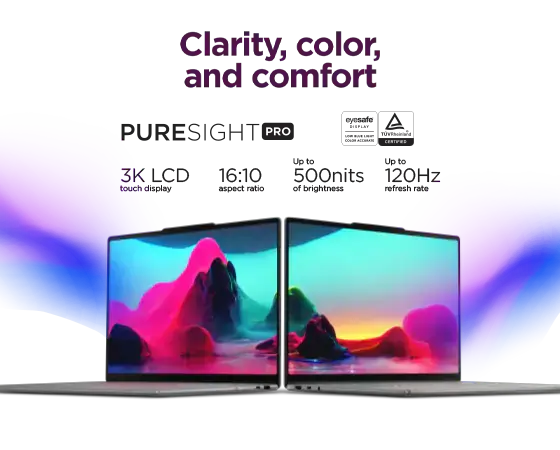 تفاصيل شاشة Yoga Slim 7i Gen 9 Aura Edition