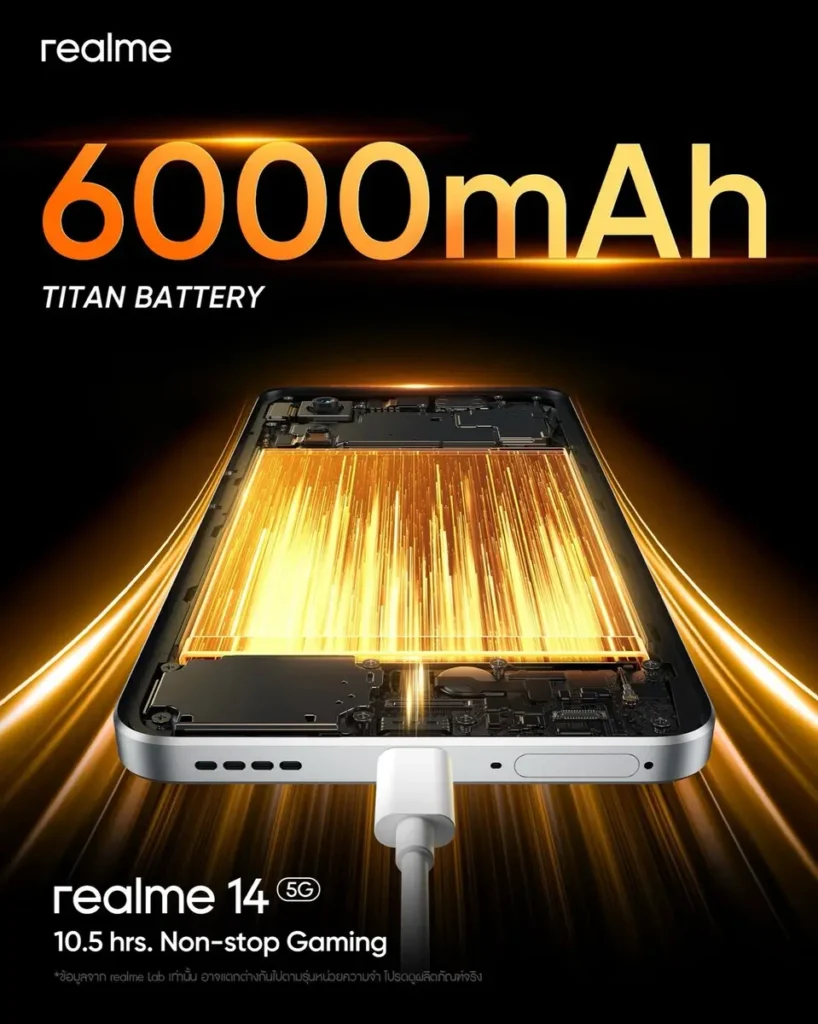 هاتف Realme 14 5G خيار اقتصادي بتصميم ميكا وسعة بطارية 6,000 مللي أمبير 2 هاتف Realme 14 5G