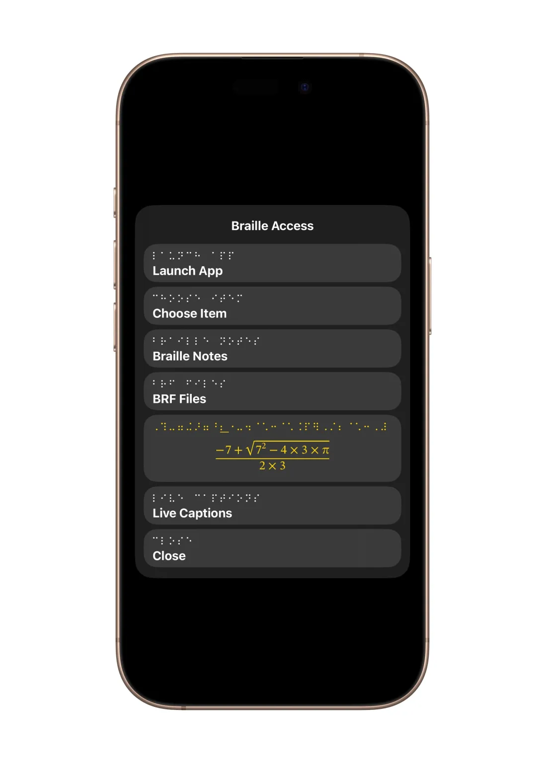 ميزات إمكانية الوصول في تحديث iOS 19 – نقلة نوعية من Apple 4 Braille Access