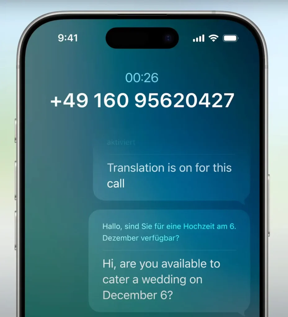 iOS 26: أقوى تحديث لهواتف iPhone يعيد تعريف الذكاء والدفع والهوية 2 Live Translation