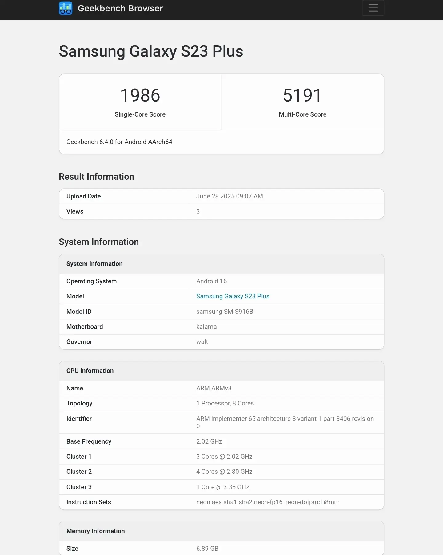 S23 Plus يبدأ اختبار One UI 8 رسميًا: أداء قوي يظهر في نتائج Geekbench 1 نتائج Geekbench تؤكد: One UI 8 قادم بقوة