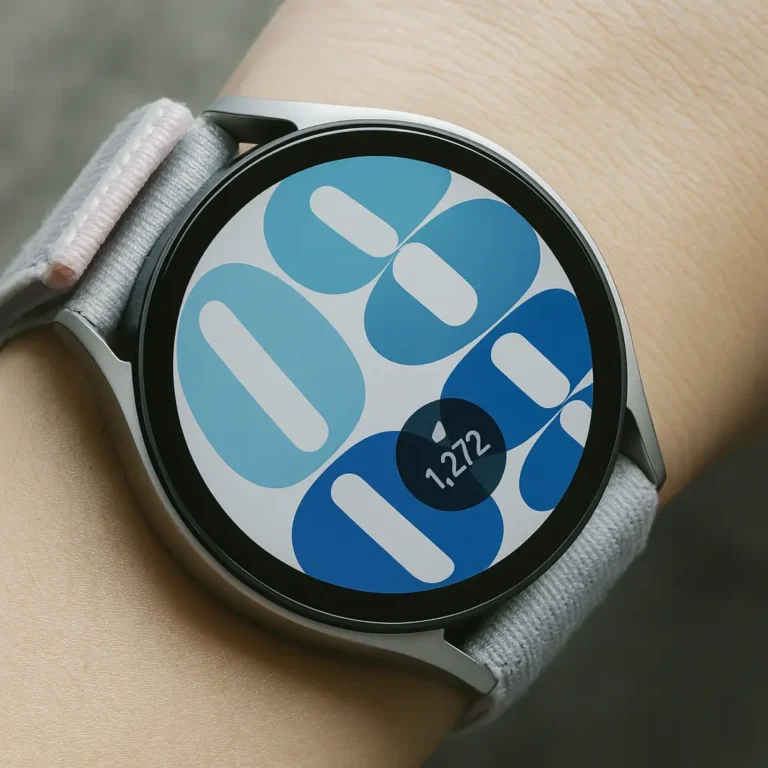 واجهة ساعة Galaxy Watch 7 Ultra الجديدة بعد تحديث One UI 8 Watch، تُظهر تصميم الشاشة بخطوط عصرية وعدّاد الخطوات.