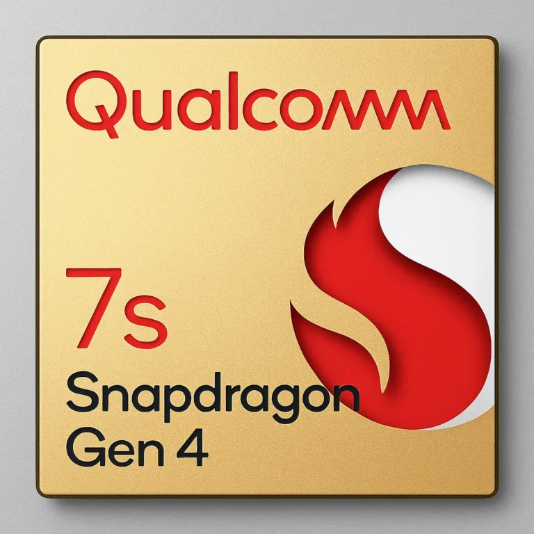 Qualcomm Snapdragon 7s Gen 4 processor chip with modern design and Snapdragon logo
