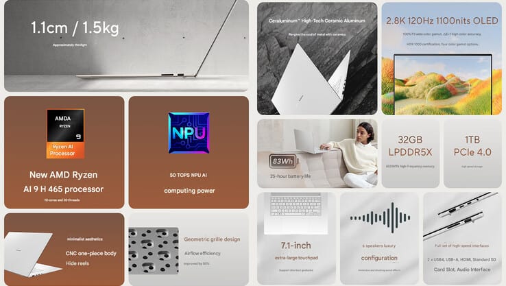 إطلاق حاسوب محمول جديد من أسوس بمعالج AMD كشكل معاد للZenbook