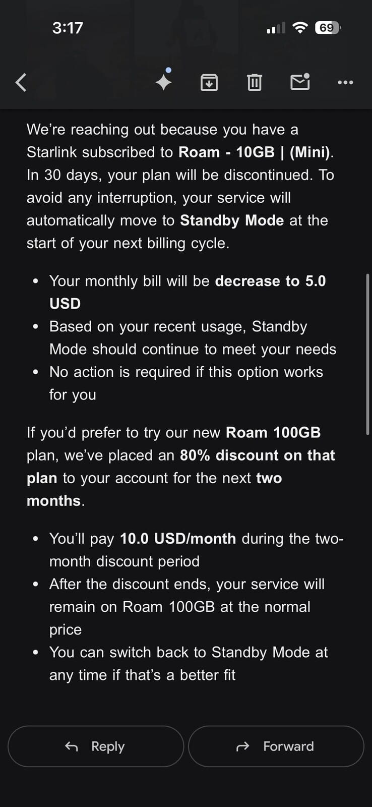 تحويل عملاء ستارلينك من خطة البيانات إلى وضع الاستعداد 1 تحويل عملاء ستارلينك من خطة البيانات إلى وضع الاستعداد